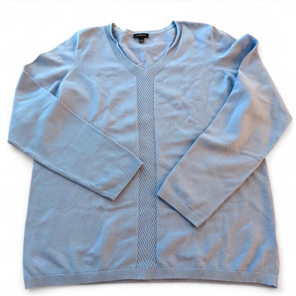Talbots Light Blue V-Neck Sweater Large